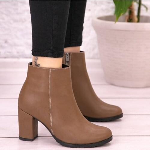 Tonar Lama Mink Skin Heels Women Boots Zipper New Season Winter