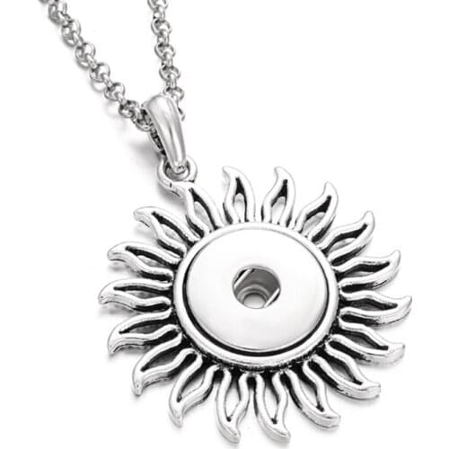 Wholesale Snap Jewelry 18mm Starfish Snap Pendant Necklaces With White Crystal for 18-20mm Snap Button