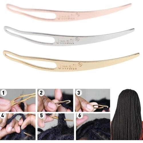 Gold Silver Dreadlocks Hair Extension Crochet Hooks Tools For Wig Braiding Hair African Hair Style Interlock Needle Tool