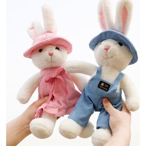 1/2pcs Cute Easter Bunny Stuffed Animal Plush Soft Rabbit Doll Accompany Sleep Toy for Kids Boys Girls