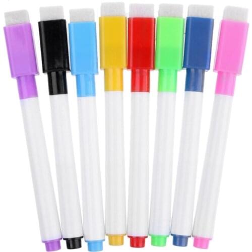 1 Set Magnetic Whiteboard Pen Erasable Marker Office School Supplies 8 Colors U4LD