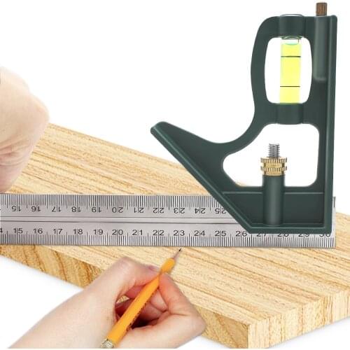 1PC Laser Calibration Stainless Steel Multi Adjustable Engineers Combinationry Square Set Right Angle Ruler Measuring Tools