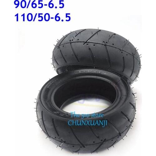 11 Inch Vacuum 90/65-6.5 Front Tire 110/50-6.5 Rear Thickened Tubeless Tyre for Mini Motorcycle 47-49cc Pocket Dilt Pit Bike