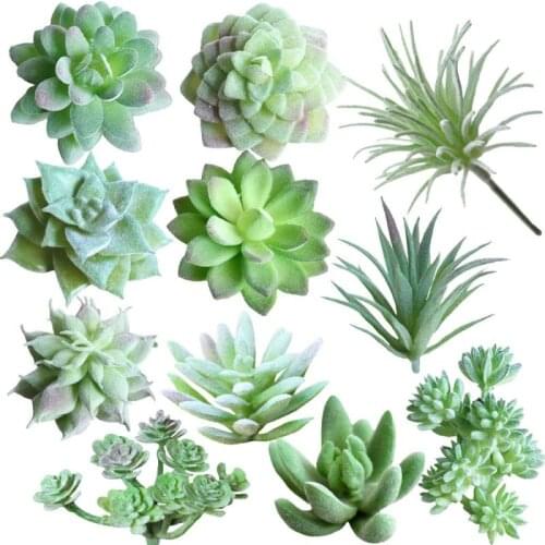 11 Pcs Artificial Succulent Plants Unpotted Decorative Fake Green Landscape Craft Suitable for Different Location In Home Office