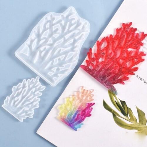 2 Size Coral Resin Molds Reef Silicone Mold Resin Keychain Molds DIY Algae Casting Resin Tools