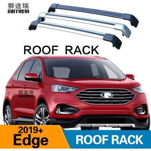 2Pcs Roof bars For FORD EDGE Titanium SEL 2019 2018 Aluminum Alloy Side Bars Cross Rails Roof Rack Luggage CUV SUV LED