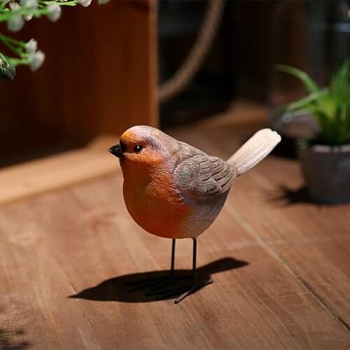2 Pcs Handicraft Ornament Crafts Birds Room Decoration Animal Figurines Wedding Garden Desk Decorations Rural Natural Feeling