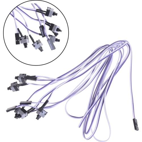 5pcs Push Button Switch Computer Motherboard Power Cable Switch On/Off/Reset Button Replacement Power Momentary Connector Cable