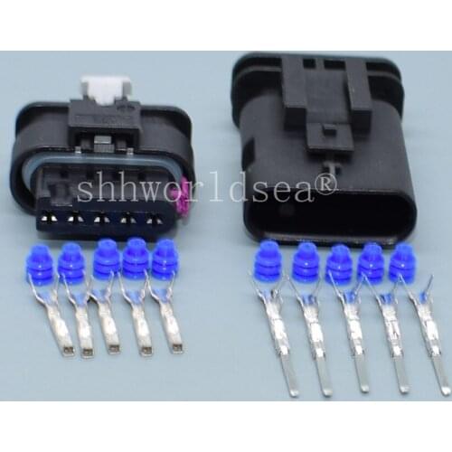 Shhworldsea sealed waterproof auto connectors female 1-1718806-1 4F0 973 705 MASS air flowmeter sensor electric connector plug