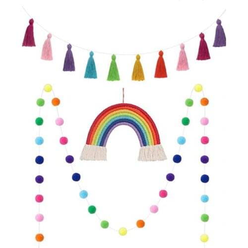 Bohemia Rainbow Wall Hangings Decoration For Kid Girls Bedroom Hanging Pendant Baby Bed Tent Hanging Toys Pendant