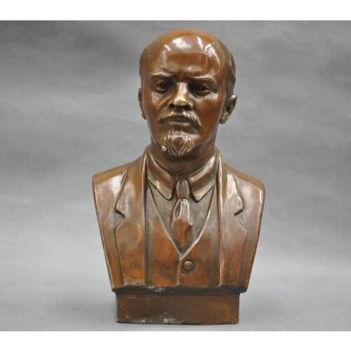 MOEHOMES 7'' Soviet Leader Vladimir Ilyich Ulyanov Lenin Bust Bronze Statue vintage family decoration metal handicraft