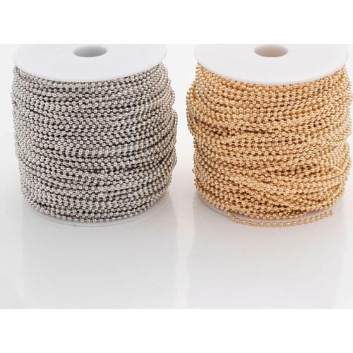 100 M/Coil Iron Material Environmentally-Friendly Electroplated 2.4mm Bead Chain