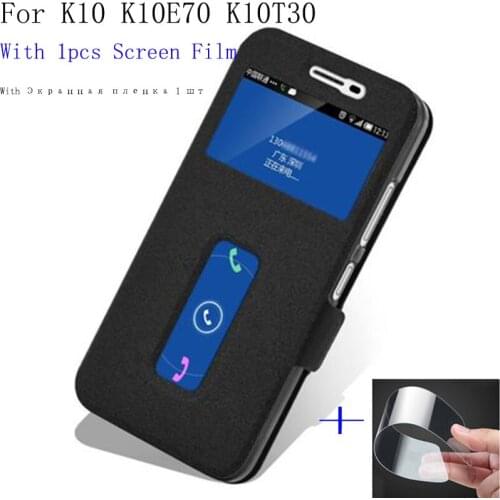 Phone case For Lenovo Lemon K10 K10E70 shell case open window PU leather case For Lenovo Lemon K 10 K10T30 Flip case back cover