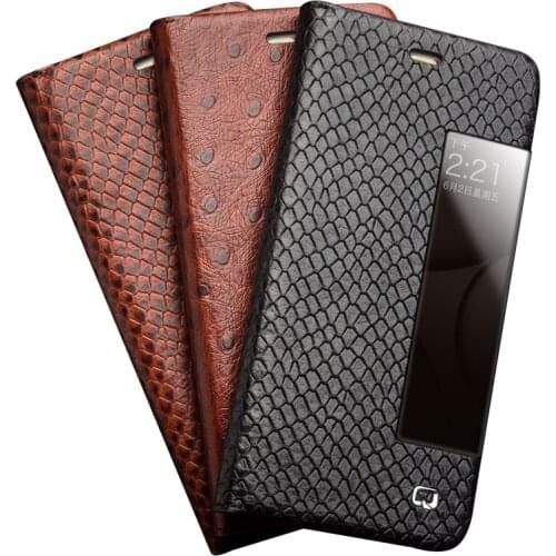QIALINO Sleep Wake Function Case for Huawei Ascend P10 Handmade Genuine Leather Ultrathin Flip Cover for HUAWEI Ascend P10 Plus