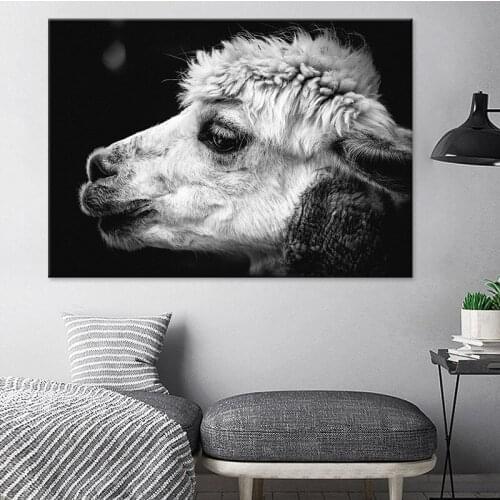 Black and White Animal Cubs Lamb and Bear Decorative Painting Home Living Room Animal Hanging Painting Cuadros Decoracion Salon