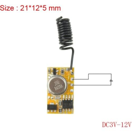 Micro Remote Control DC3V-12V RF Wireless Transmitter PCB 3V 3.6V 3.7V 4.5V 5V 6V 9V 12V Power on Transmitting 315/433 RC TX 1CH