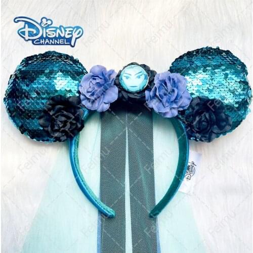 Disney 《Maleficent》 Bow Headwear The Evil Queen Veil Wedding Headdress Cosplay Plush Kids Gift Disneyland Mickey Ears Headbands
