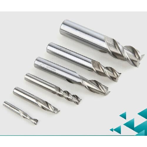 Cnc tool 3 flutes blade diameter 2-10mm router bit vertical milling cutter HSS-Al carbide end mill engraving bits 10pcs/set