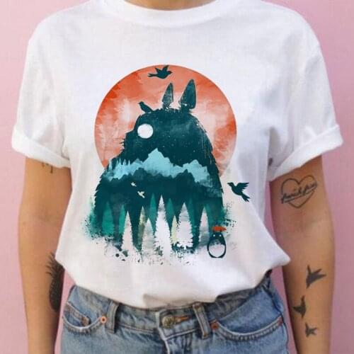 T-Shirt Women Kids Japanese Ulzzang Clothes T-Shirt Top Tee Shirts Totoro Spirited Away T Shirt Female Streetwear Cartoon