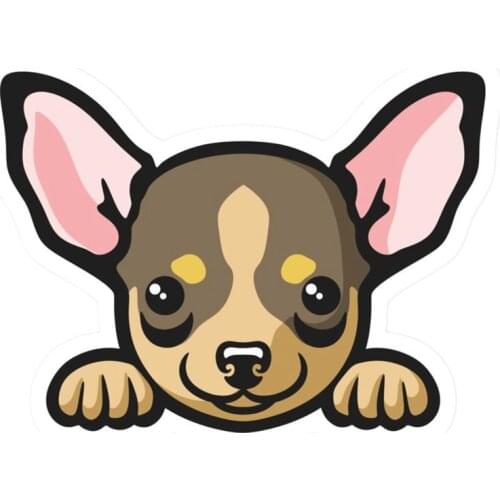 Personality Car Sticke Peeking Chihuahua Dog Vinyl Waterproof Car Window High Quality Accessories Custom Reflective PVC