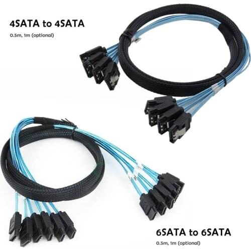 SATA III SAS Cable SATA 7 Pin Female to SATA 7 Pin​ Female Data Cable for Server Splitter Cable Computer Accessories