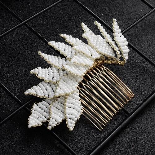 Classic Handmade Bead Bridal Hair Comb Ornament Accessories For Women Valentines Day Gift