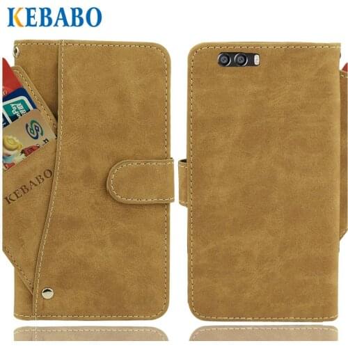 Leather Wallet Santin N1 Case 5.5" Flip Vintage Leather Front Card Slots Cases Cover Business Phone Protective Bags