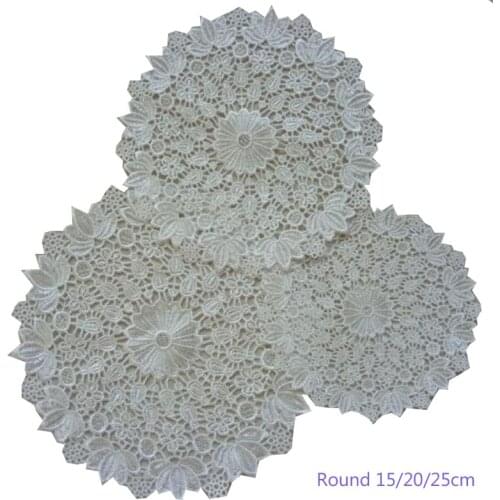 TOP Embroidery round drink Lace table place mat Christmas pad Cloth wedding placemat cup mug tea coaster dining doily kitchen