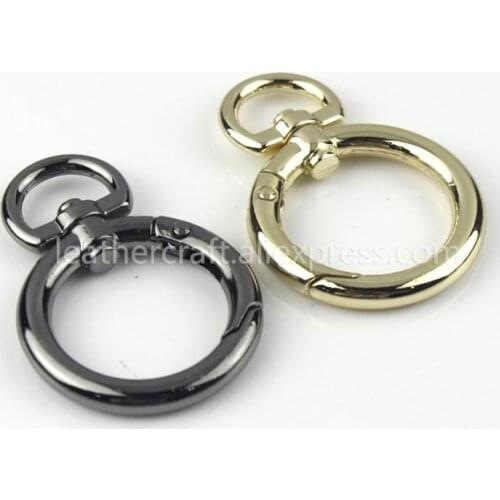 1xMetal swivel spring gate double D O ring Openable Pendant Clasp Handbag bag strap belt shoulder buckle clip trigger accessory