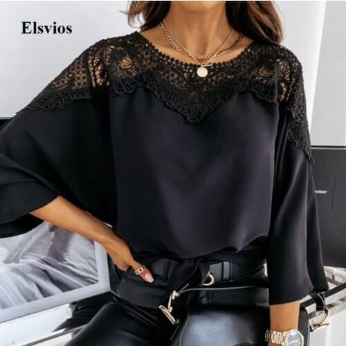 Fashion O-Neck Crochet Lace Blouse Shirt Women Sexy Hollow Out Blouse Pullover 2021 Spring Bandage Batwing Sleeve Tops Blusa 2XL