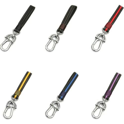 Fashion Car Keychain Keyring Metal Leather Key Chain Pendant Men Leather Car Purse Bag Keyfob