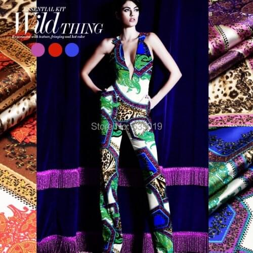 2021 New Tissus Au Metre Withe Heavy Silk Elastic Satin Fabric 100% Mulberry Silk Fabric Leopard Prints Geometry Liberty Minky