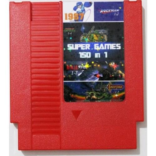 New Arrival! Super Game 150 In 1 Rockman 1/2/3/4/5/6 Game Card with Sparkling Sticker For 72 Pin 8 Bit Game Player