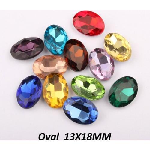 Time-limited Real Glass Bags Garment Shoes 36pcs Oavl Stone13x18mm Pointback Rhinestone 16 Colors Optional Free Shipping