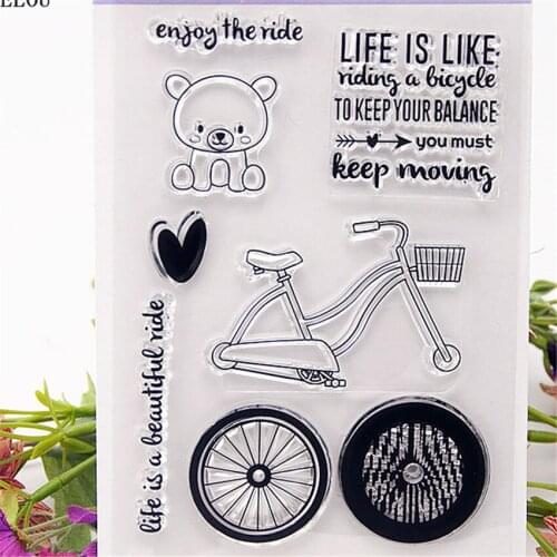 PANFELOU Bicycle tyre Transparent Clear Silicone Stamp/Seal for DIY scrapbooking/photo album Decorative clear stamp sheets