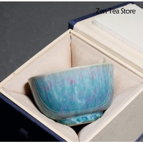 Kiln Change Retro Ice Crackle Home Japanese Style Ceramics Tea Bowl Tea Tea Cup Kung Fu Tea Set Retro Tea Cups Drinkware Tea Mug