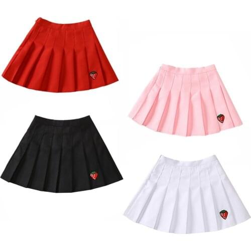 Strawberry Pattern Casual Toddler Sundress Baby Girl Skirt Summer Cute Kids Girl Pleated MiniSkirt 0-5T