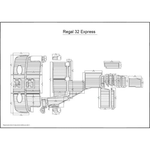 Regal 32 Express Swim Platform and Cockpit Pad Boat EVA Teak Decking 1/4" 6mm