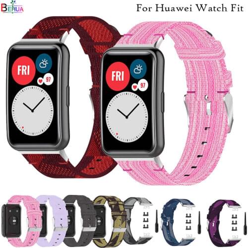 2020 Colorful Nylon WatchStrap For Huawei Watch Fit original SmartWatch Band Wrist Accessories belt WristBand Bracelet with tool