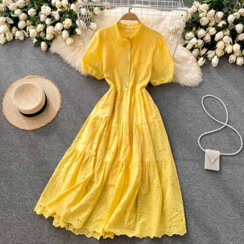 RUGOD Summer Dresses With Buttons