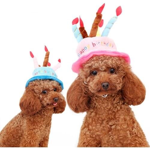 Dog Cats Birthday Hat Pets Fleece Party Cake Cap Grooming Free Size