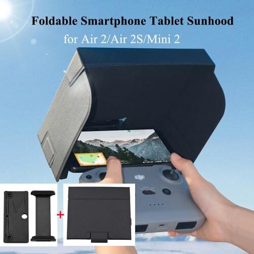 Foldable Smartphone Tablet Sunhood for DJI Air 2/Air 2S/Mini 2 Tablet Extended Bracket Clip Holder Stand Sunshade Light Block