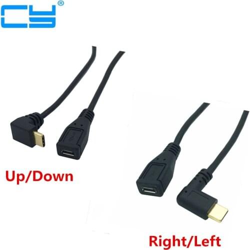 USB3.1 Type C 90 Degree Angled Left&Right Up&Down angle Male To Micro USB 2.0 5P Female Data Angled Cable forNexus 5X 6P Mobile