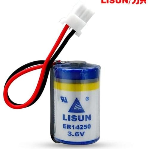 1PCS ER14250 PLC battery 3.6V instrument battery 1/2AA PLC battery er14250h with plug ER 14250