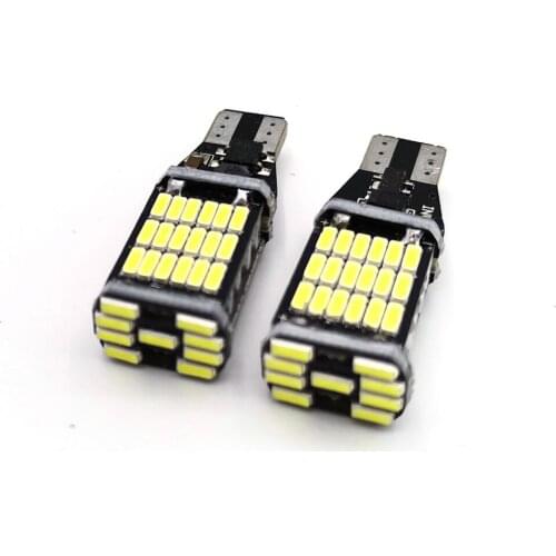 2pcs Car Signal Light T15 W16W LED Bulb Reverse Back Parking Lamps 4014 45amd LED Lights Canbus No error High Power White DC 12V