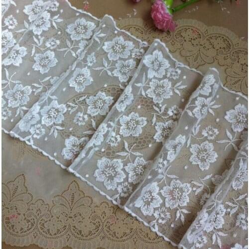 5 Meters White High Quality Guipure Lace African Cord Lace African Lace Fabric 18.5CM Width Wholesale