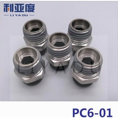 5PCS / lot PC6-01 3D Printers Parts Black/White/fast joint / pneumatic connector / copper connector / thread