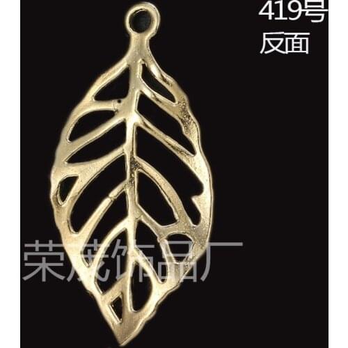 50pcs 13*27mm Hollow Tree Leaf Charms Trendy Jewelry two color Metal Alloy Fit DIY Jewelry Making Pendant