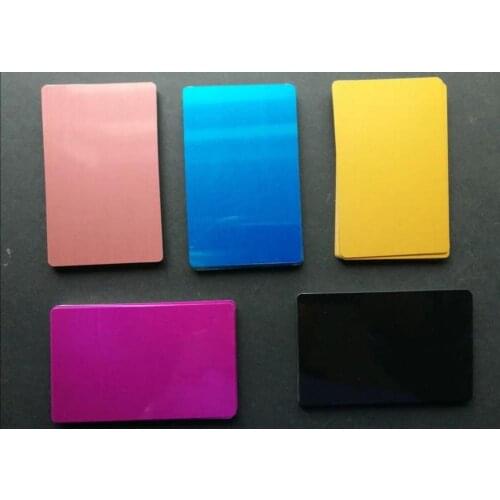 500 pcs 86*54cm marking metal bussiness cards metal aluminum sheet name card for laser marking use
