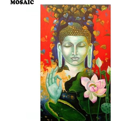 DIY diamond painting Buddha Lotus Portrait Pictures for Bedroom Decorative Pictures Home Decor Diamond Embroidery mosaic crafts